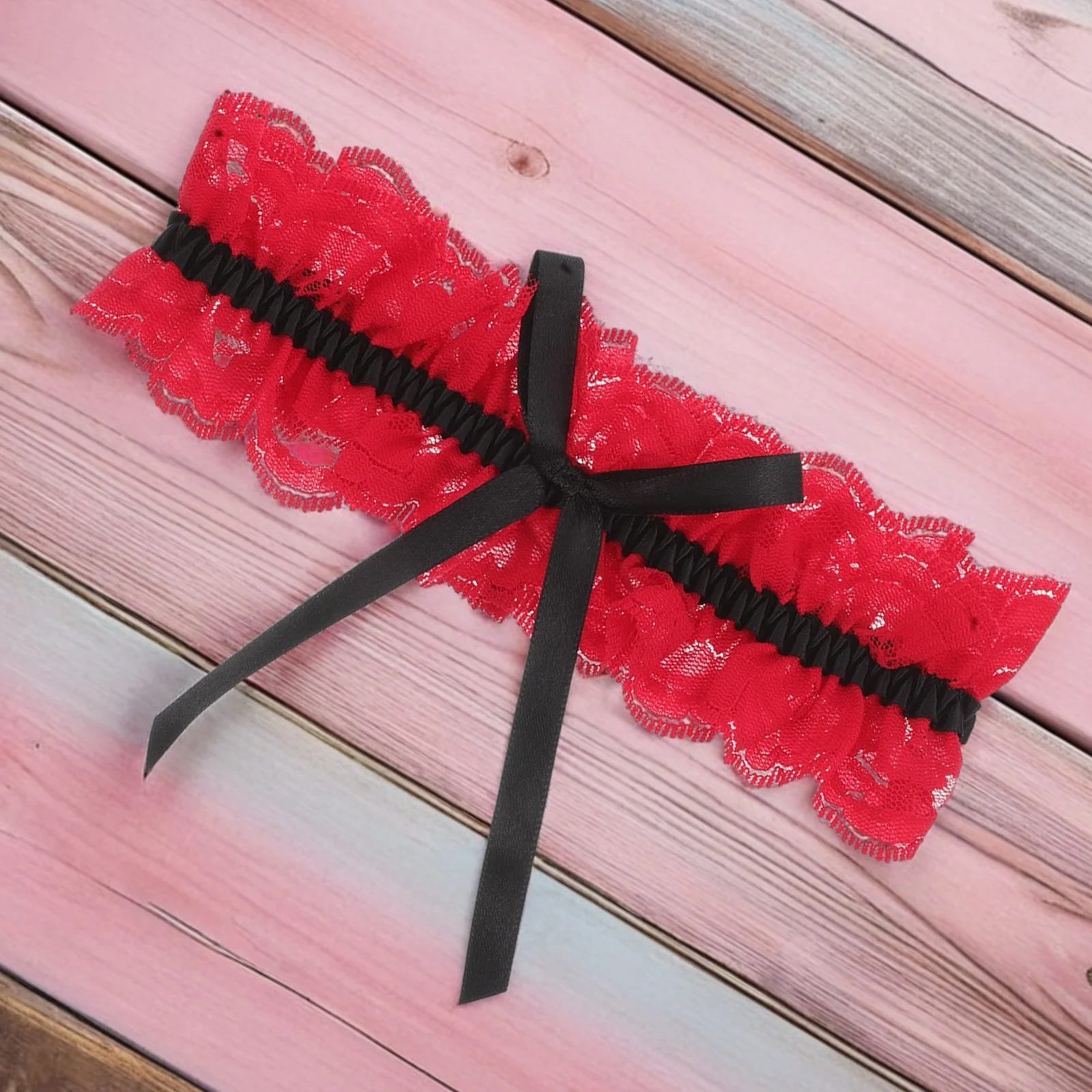 الدانتيل الأحمر الشريط الأسود Bowknot الزفاف الساق الرباط قابل للتعديل مريحة الدانتيل الزفاف الأربطة للعروس الساق الرباط