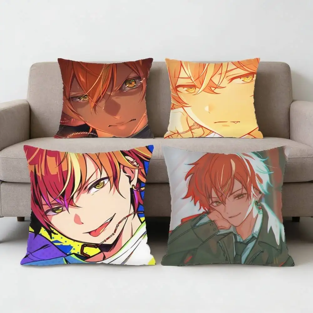 

Project SEKAI Anime Shinonome Akito Pillow Case Anti-dustmite Pillowcase Invisible zipper silky short plush Sofa cushion cover