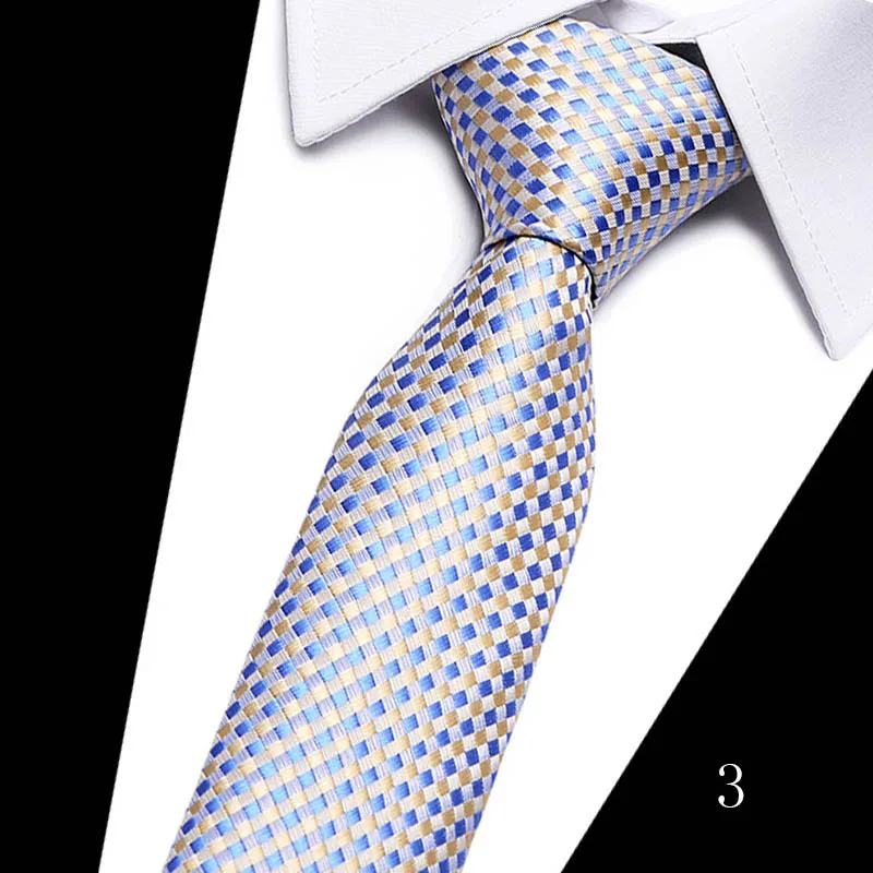 Hot Sale Tie For Man 7.5 cm Fashion Necktie Classic Stripe Golden Red Brown Wedding Gravatas Woven Suit Accessories Fit Party