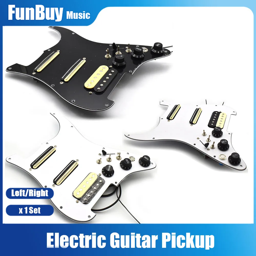 Left/Right SSH Electric Guitar Pickguard Pickup with Singlecut Wiring Loaded Prewired Single Coil Dual Rail Humbucker Pickup