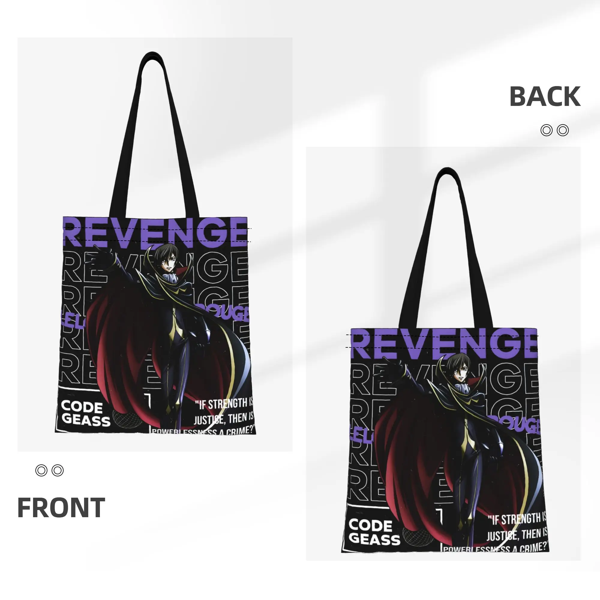 1PC Lelouch Poster Code Geass Canvas Tote Bag Perfect for Shopping & Personal Use Great Gift