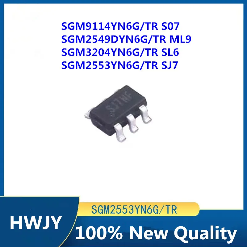 

10PCS 100% Original SGM9114YN6G S07 SGM2549DYN6G ML9 SGM3204YN6G SL6 SGM2553YN6G SJ7 SOT-23-6