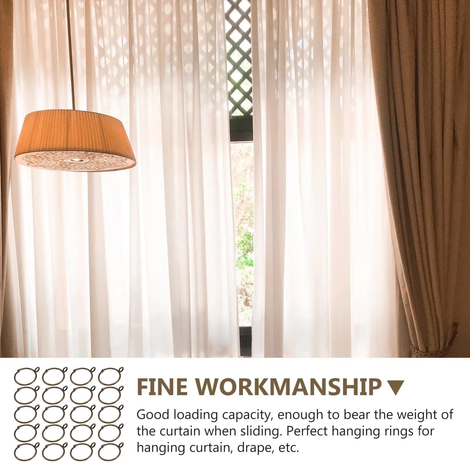 20Pcs Iron Curtain Rings Heavy Duty Load Capacity for Smooth Sliding Roman Style Curtain Circles Home Decor Hanging Tools