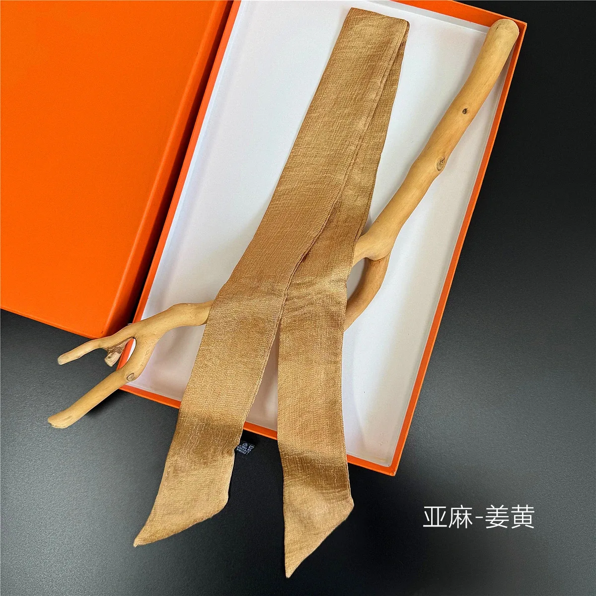 5X100CM Women Narrow Long Scarf Solid flax Silk Rubber Red Tie Bag Ribbon Headbands Luxury Scarf Headscarves Ladies Foulard image 3
