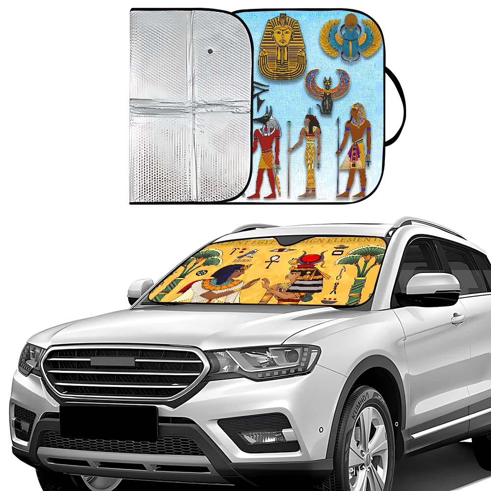 

Ancient Egypt Egyptian Car SunShade Windscreen Front Window Visor 70x130cm Sun Visor Solar Protect Plaid Gift Novelty Car