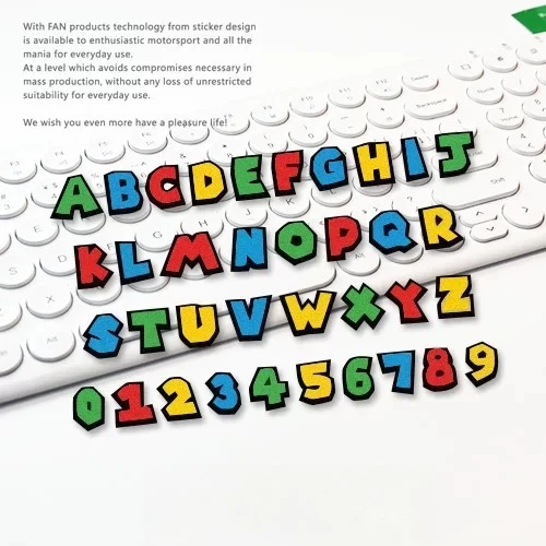 Colorful Letter Number Reflective Car Decal Sticker Set Waterproof for Motorcycle