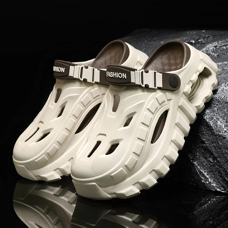 2026 New Mens Sandals Casual Clogs Fashion Thick Bottom Quick-dry Beach Shoes for Men Breathable Hollow-out EVA Garden Shoes