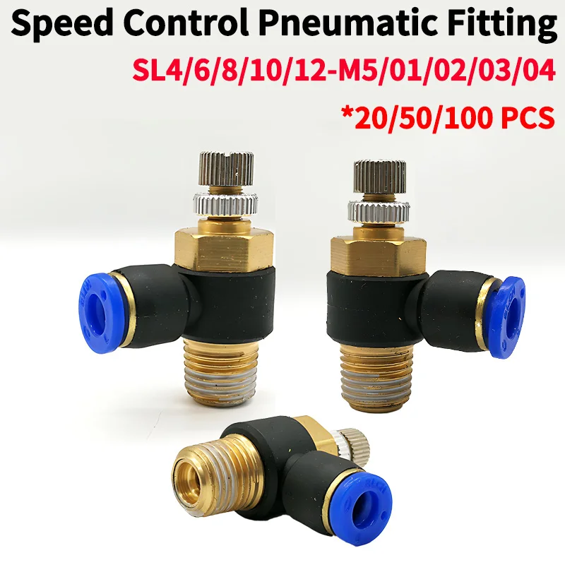 

Air 1/8''1/4'' 3/8'' 1/2'' Speed Control Pneumatic Fitting Throttle Valve Controller 4 6 8 10 12mm Hose Tube Fast Connection