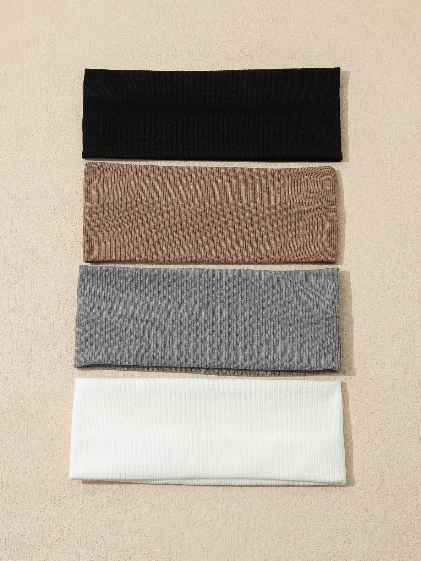 4Pcs Einfache Mode Frauen Einfarbig Elastische Haarbänder Nette Gesicht Waschen Make-up Haar Band Vintage Sport Laufen Yoga stirnbänder