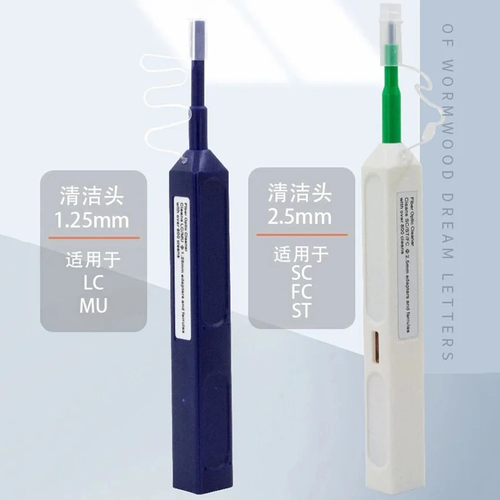 

Волоконно-оптический очиститель SC FC ST E2000 Инструмент для очистки одним щелчком мыши 2,5 мм Универсальный разъем Ручка для очистки оптоволокна более 800 раз