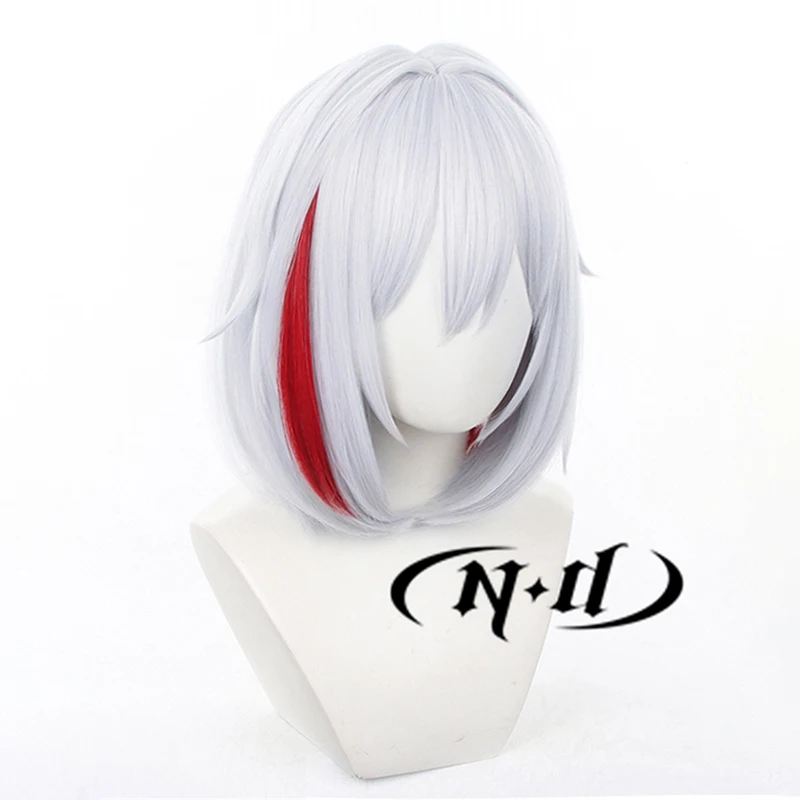 Pelucas de Cosplay ND Honkai Star Rail, pelucas de pelo medio plateadas con topacio, sintéticas resistentes al calor para fiesta de juegos Comic Con Coser