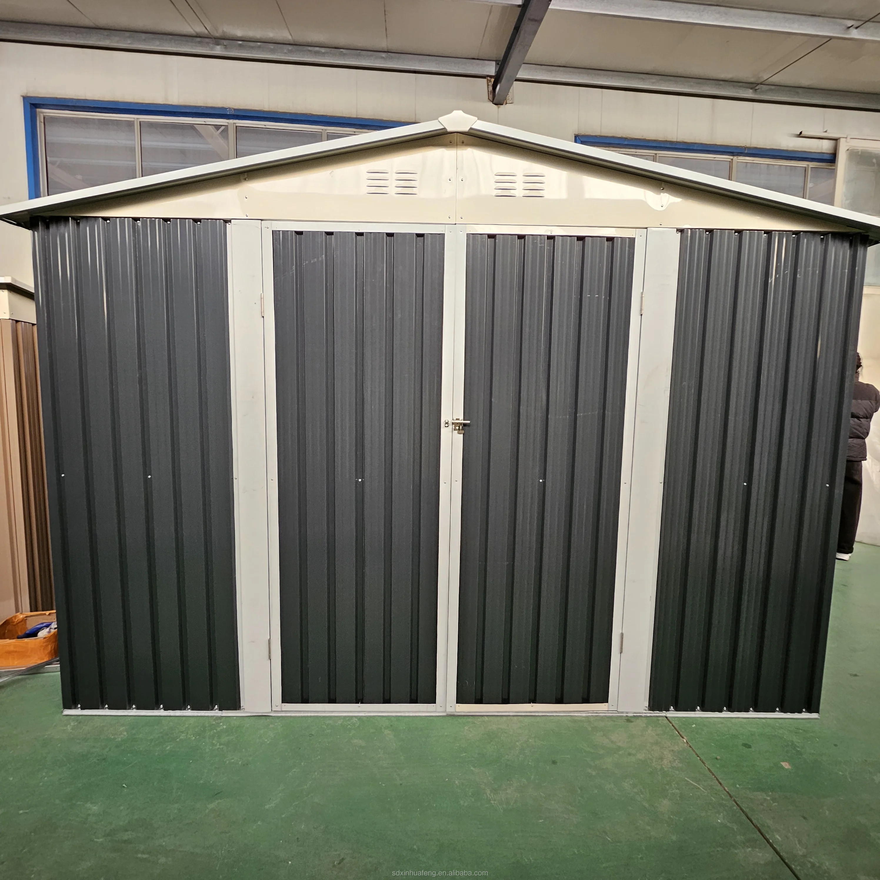 12*20 Ft Steel Storage Shed Waterproof Prefabricated Metal Utility Room Big Garage Carport 12*20 Ft Tool Storage Sheds