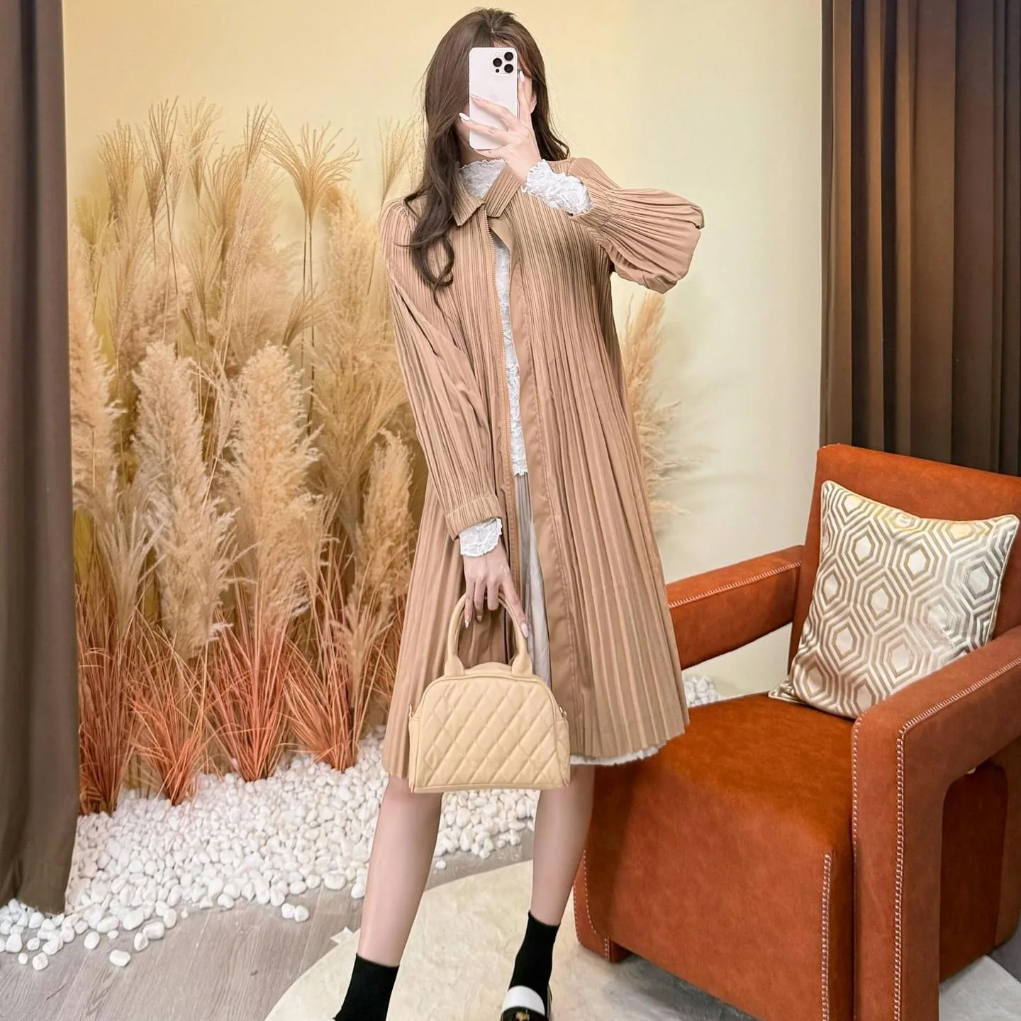 

Miyake Fold 2025 осень/зима новая ветровка пальто для женщин модное свободное повседневное универсальное элитное пальто средней длины