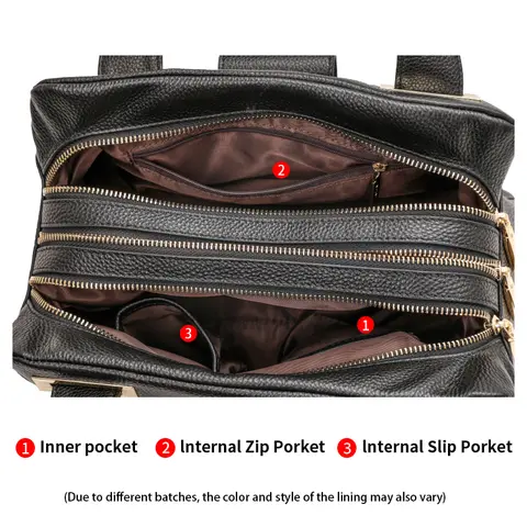 Aidrani New black high - capacity women's handbag with a fashionable leopard print design crafted from high - quality cowhide