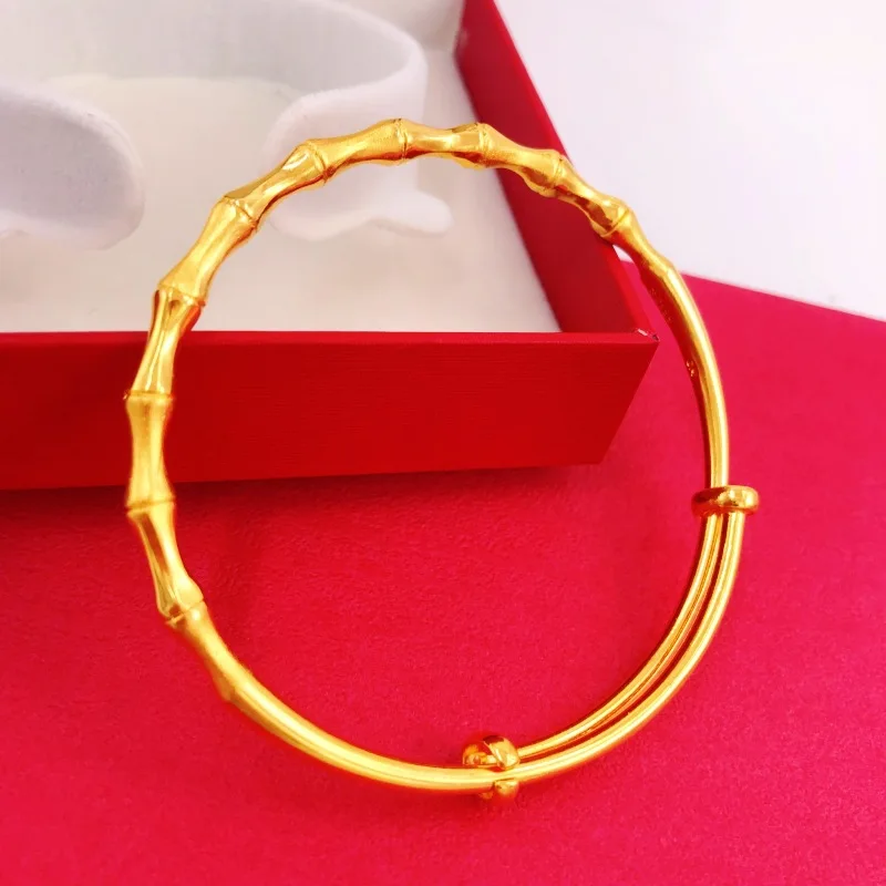 S925 Sterling Silver Bamboo Joint Bracelet New Fashion Push Pull Adjustable Handmade Jewelry For Festival Birthday Surprise Gift