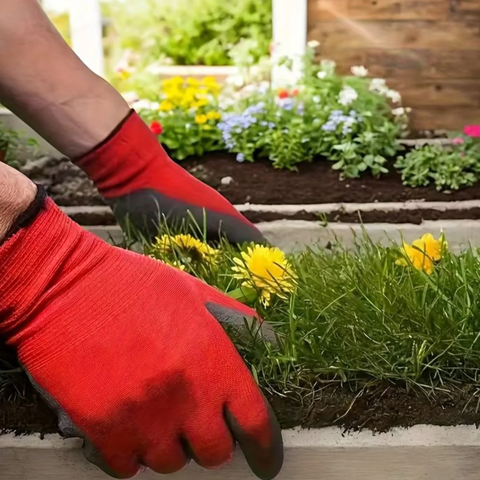 قفازات عمل متعددة الأغراض مضادة للانزلاق، قفازات لاتكس مقاومة للتآكل وغير قابلة للانزلاق لمستودع البستنة للعمل المحلي #1