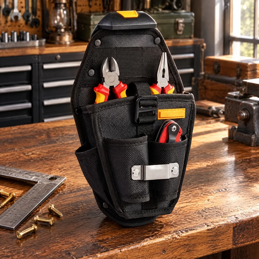 Sturdy 1680D Oxford Tool Waist Bag With For Quick Release Belt Clip For Electrician Drill Pouch Multi Pocket Work Belt Organizer