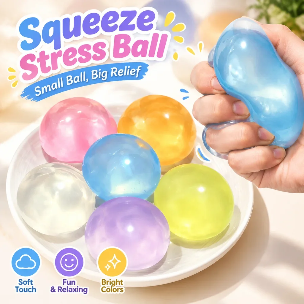 Viral Coconut Oil Squishy Toy Translucent Vaseline Stress Relief Ball Moldable Non Rebound Soft Squeeze Fidget Toy Hand Feel