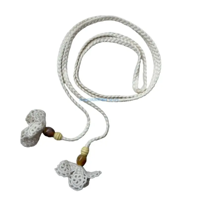 

N7YF Braided Flower Rope Belt Tied Waist Rope For Women Dress Waist Styling Rope Cincher For Vacation Fashion Lovers