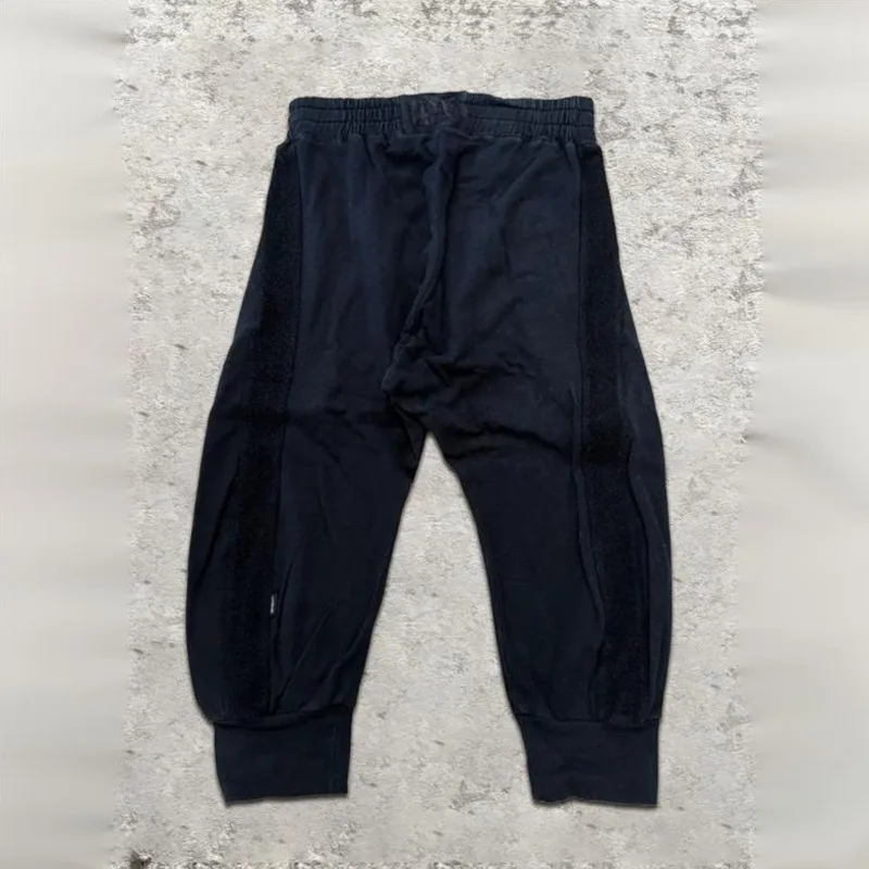 HKSH Spring New Men Tide Dark Chic Ins Visual Style Suede Knitted Patchwork Sports Casual Sweatpants Zipper Jogger Pants HK26794