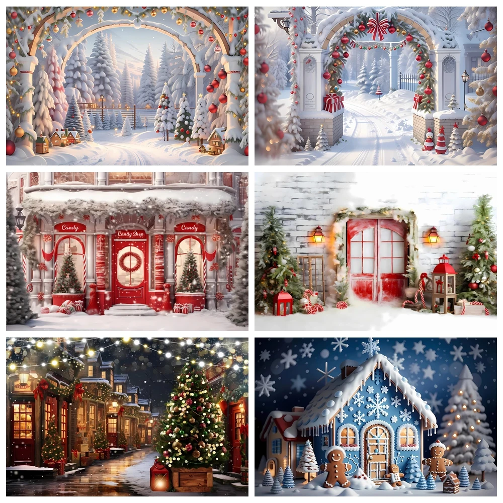 

Winter Snow House Photography Background Christmas Night Scene Indoor Children's Portrait Photo Studio Banner Decoration