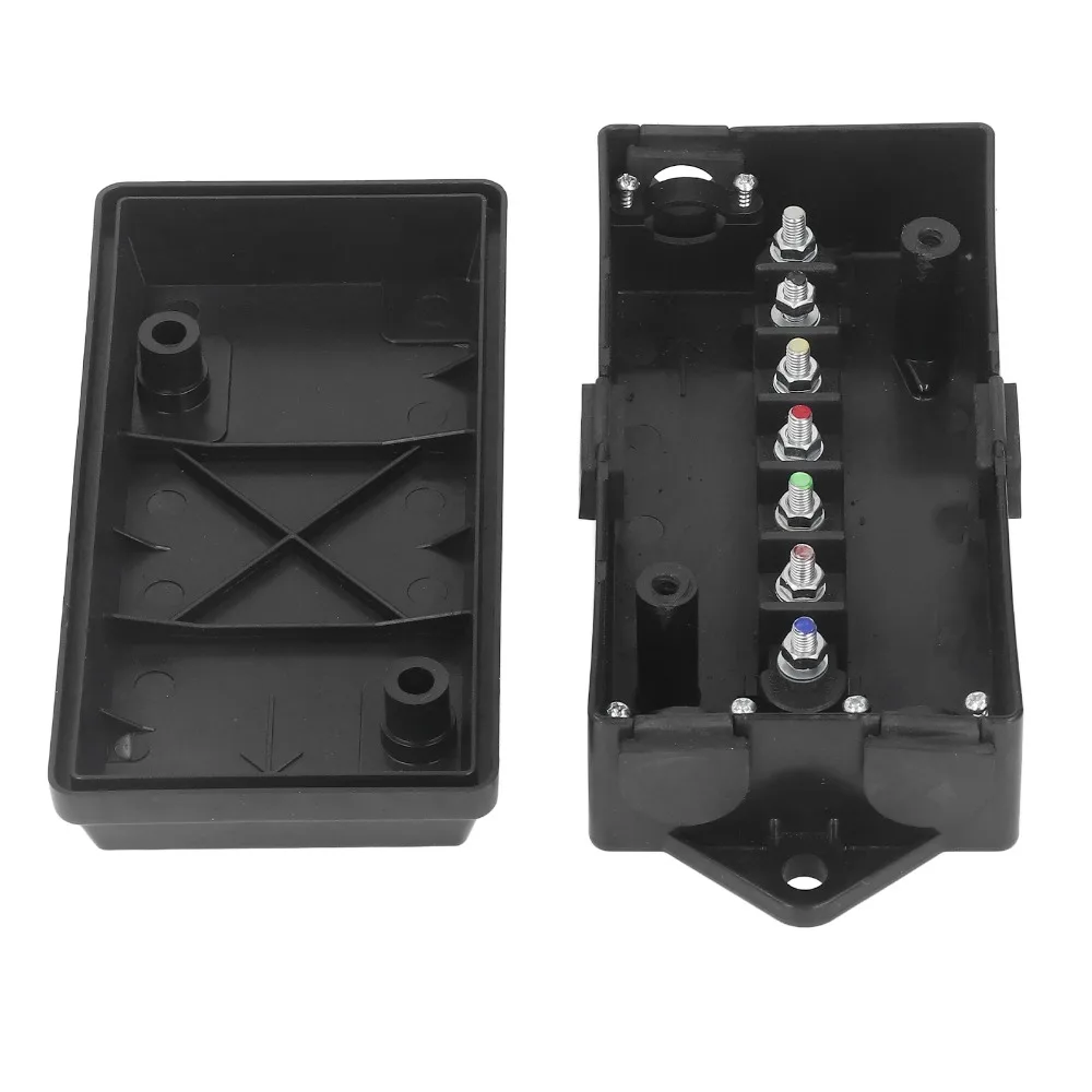 

Durable 7 Way Trailer Junction Box Waterproof Black Electrical Junction Box Wiring Connector Caravans Rewiring