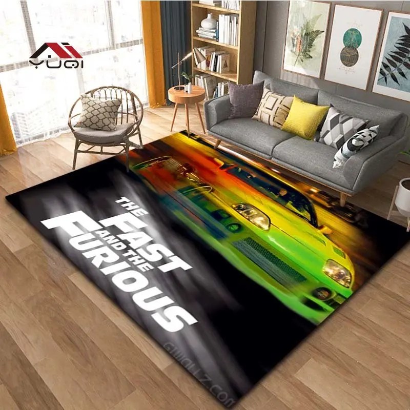 Fast and Furious Carpet for Living Room Modern Decor Sofa Table Large Area Rugs Bathroom Mat Alfombra Para Cocina Tapis