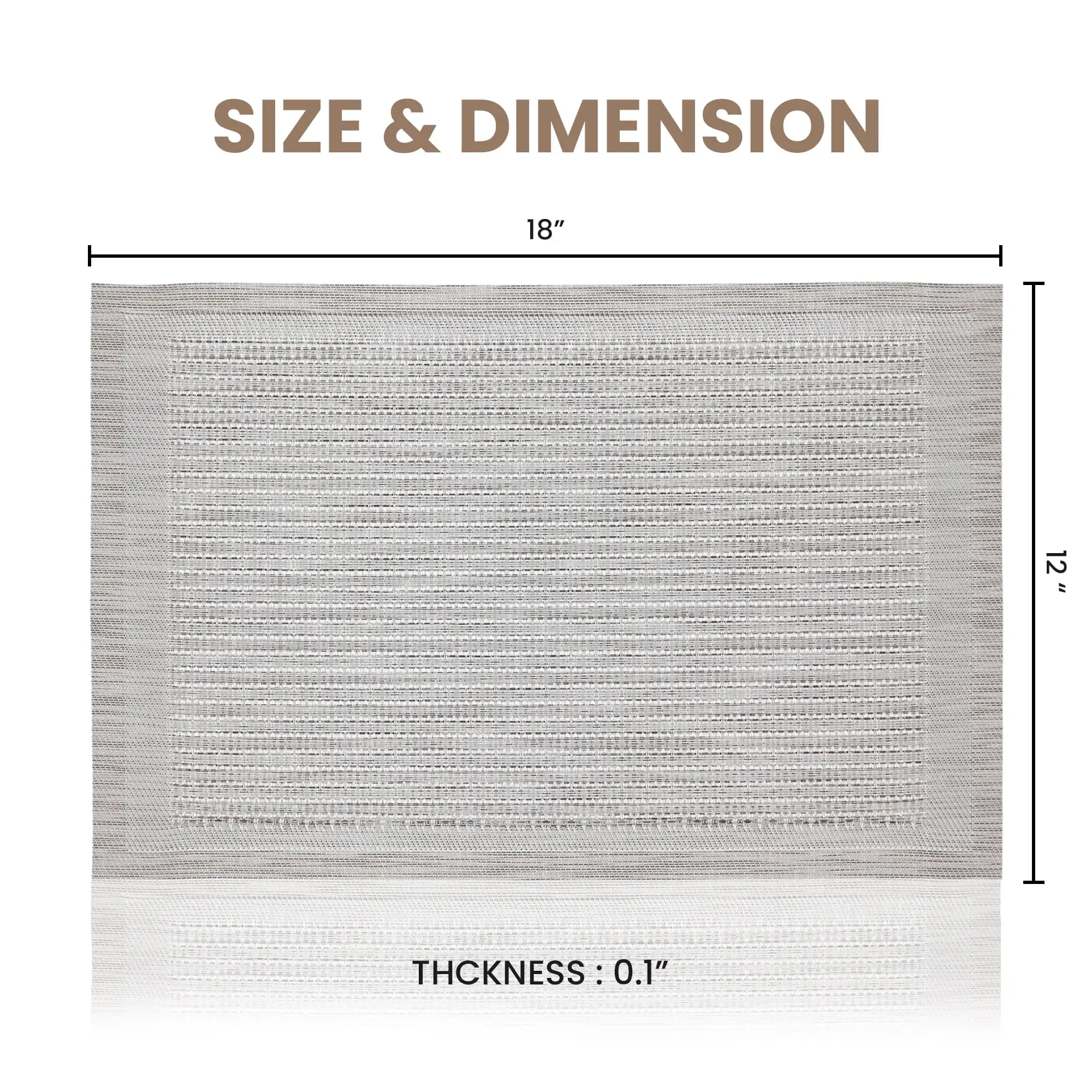 Dainty Home Conjunto de 6 placemats |   Elegante e Durável |   12x18 pol. Tapetes de lugar laváveis antiderrapantes de PVC