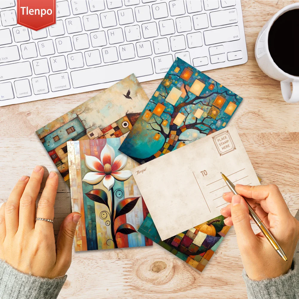 

16pcs,collage art postcards, New Year gifts, Christmas gifts, living room decoration, bedroom decoration, high-quality cardstock