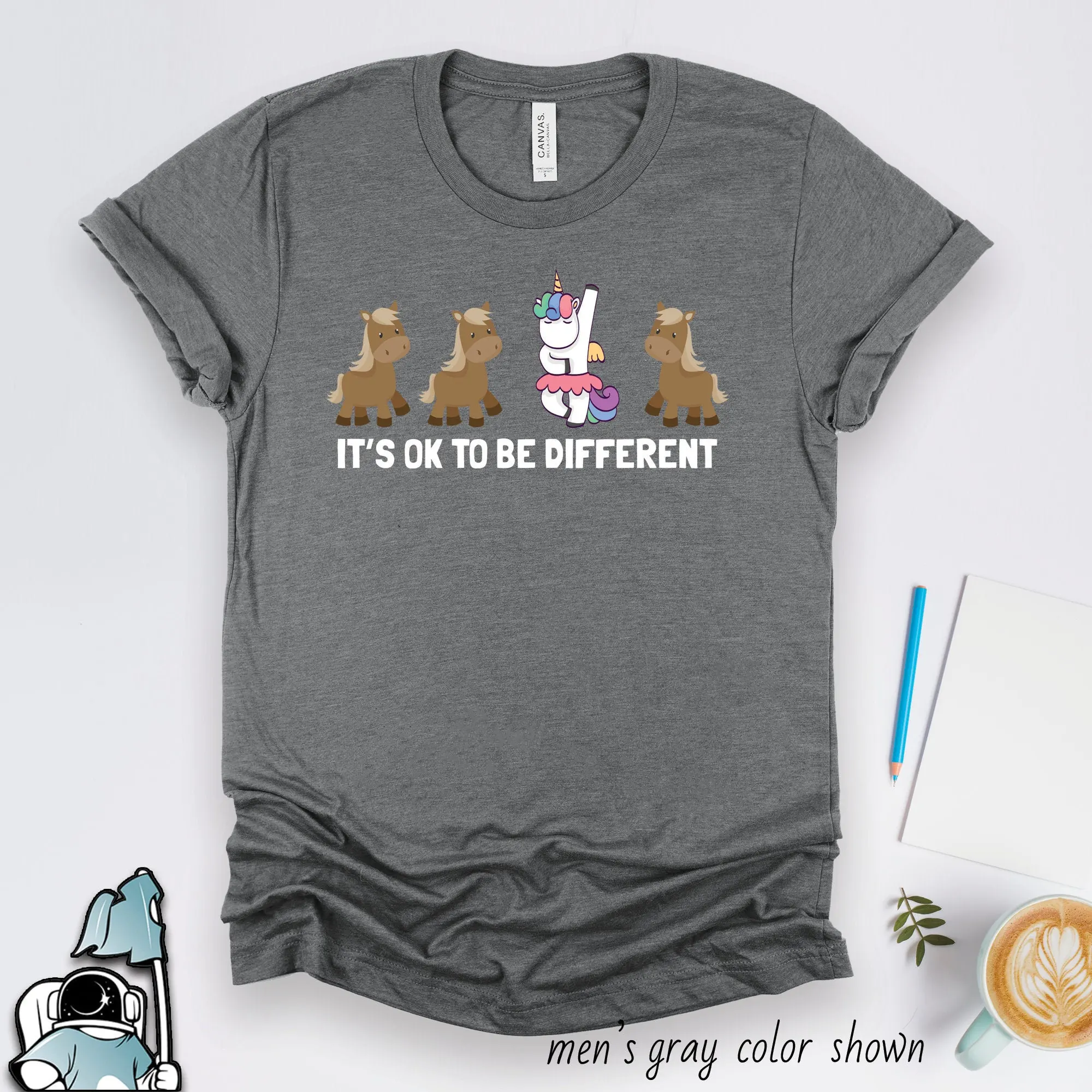 Unique T Shirt It's OK To Be Different Unicorn Autism Awareness Individual Special Disability