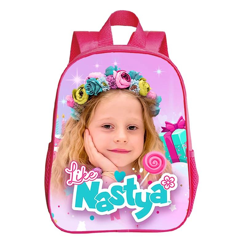 12 inch Like Nastya Kawaii Backpack for Preschool Girls Portable Kindergarten Schoolbag Kids Cute Backpack Childcare Mochila