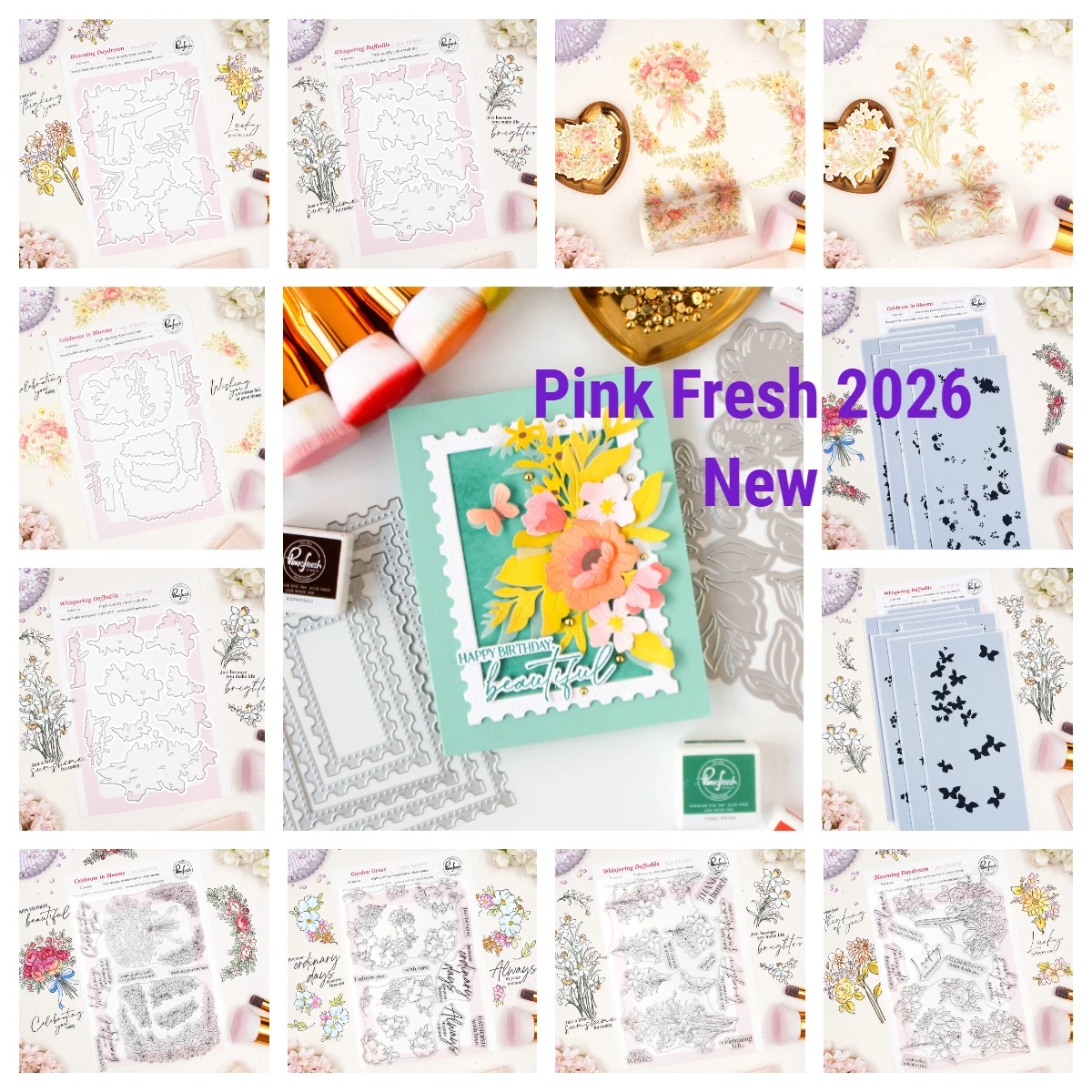 

New Washi Blooming Floral Stamps Hot Foil Metal Cutting Dies for Layering Stencils DIY Scrapbooking Album Embossing Paper Card
