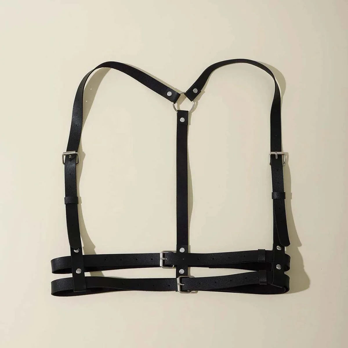 2025 مثير بولي Leather الجلود تسخير طبقة مزدوجة ملفوفة حزام الكتف لعبة الجنس النساء القوطية الشرير قابل للتعديل الجسم الملابس الداخلية زي