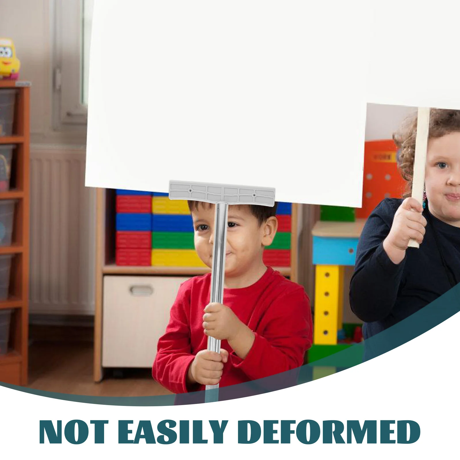 High Placards Parade Signboard Rod, bem-vindo Sign Stick, aço inoxidável Signboard Display Hand Rod, 2pcs