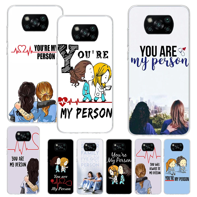 Greys Anatomy Person Print Soft Case for Xiaomi Poco X3 X4 NFC X5 Pro M3 M4 M5S Phone Shell F5 F4 GT F3 F2 F1 Pattern Cover