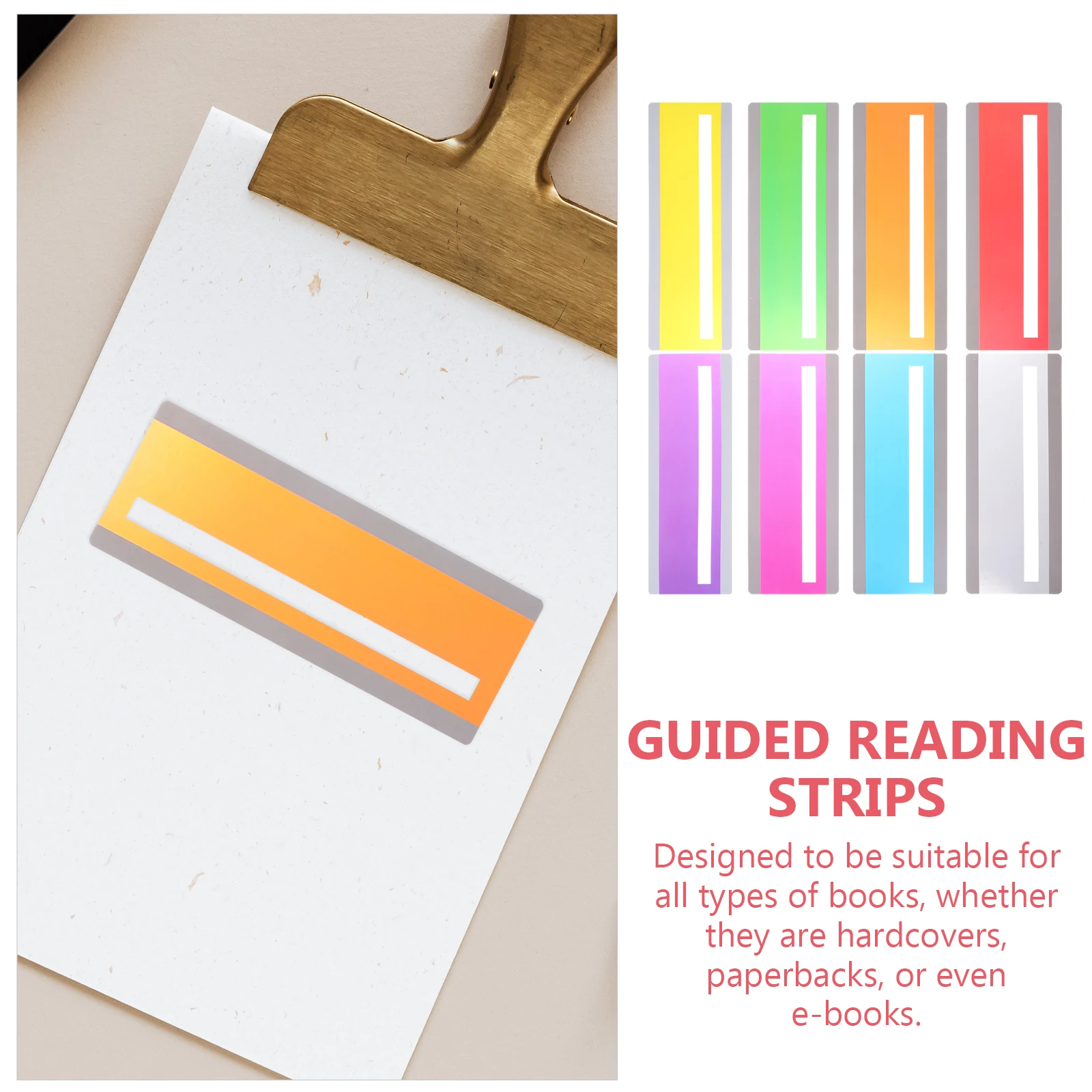 8pcs Guided Reading Strips Highlight Colored Overlays Colorful Bookmark Reading Tracking Rulers For Dyslexics Kid Gift Useful