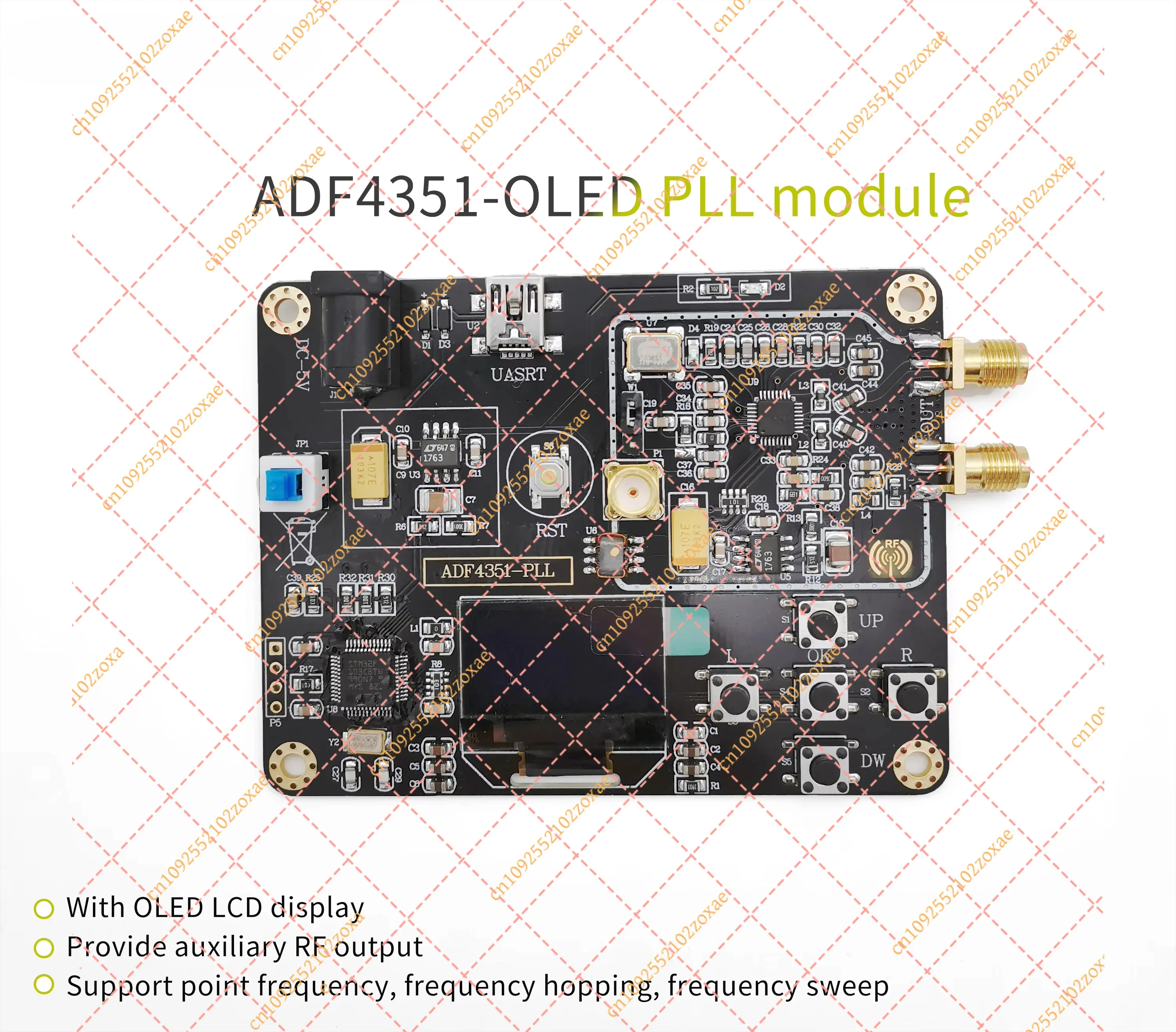 ADF4351 Module Onboard STM32 MCU Phase Locked Loop 35M-4.4GHz RF Signal Source Sweeper Generator