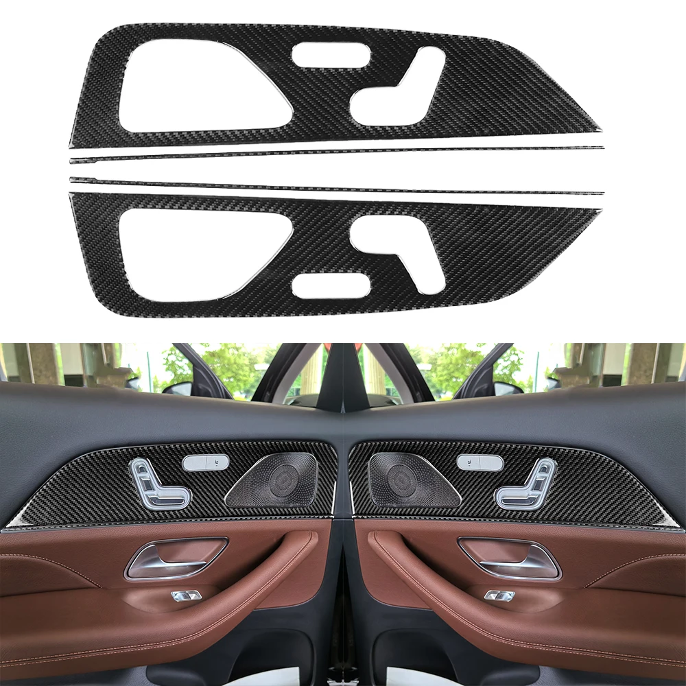For Mercedes-Benz W167 GLE 300 350 400 450 2019-2024 Real Carbon Fiber Car Accessories Gear Shift Chassis Lift Set Trim Sticker view 5