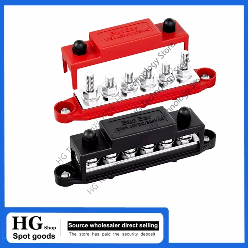 Original new 275A Busbar Terminal Block Bus Bar 12V PowerDistributionBlock6 x M8 For Automotive Sound Audio CarPowerDistributor