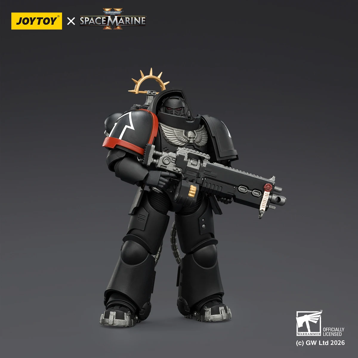 

JOYTOY 1/18 Warhammer 40K Raven Guard Heavy Intercessor, Space Marine 2 Articulated Action Figure Collectible Model