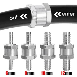 Car One Way Fuel Non Return Check Valve 6/8/10/12mm for Peugeot Renault Universal Petrol Diesel Aluminium Alloy Tool Accessories