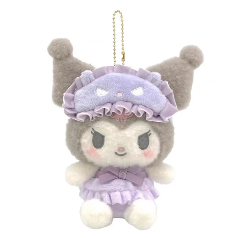 Kawaii Sanrio Hello Kitty bambola di peluche Kuromi Cinnamoroll maschera per gli occhi ciondolo borsa Anime popolare bambola di cartone animato portachiavi per auto regali per ragazze