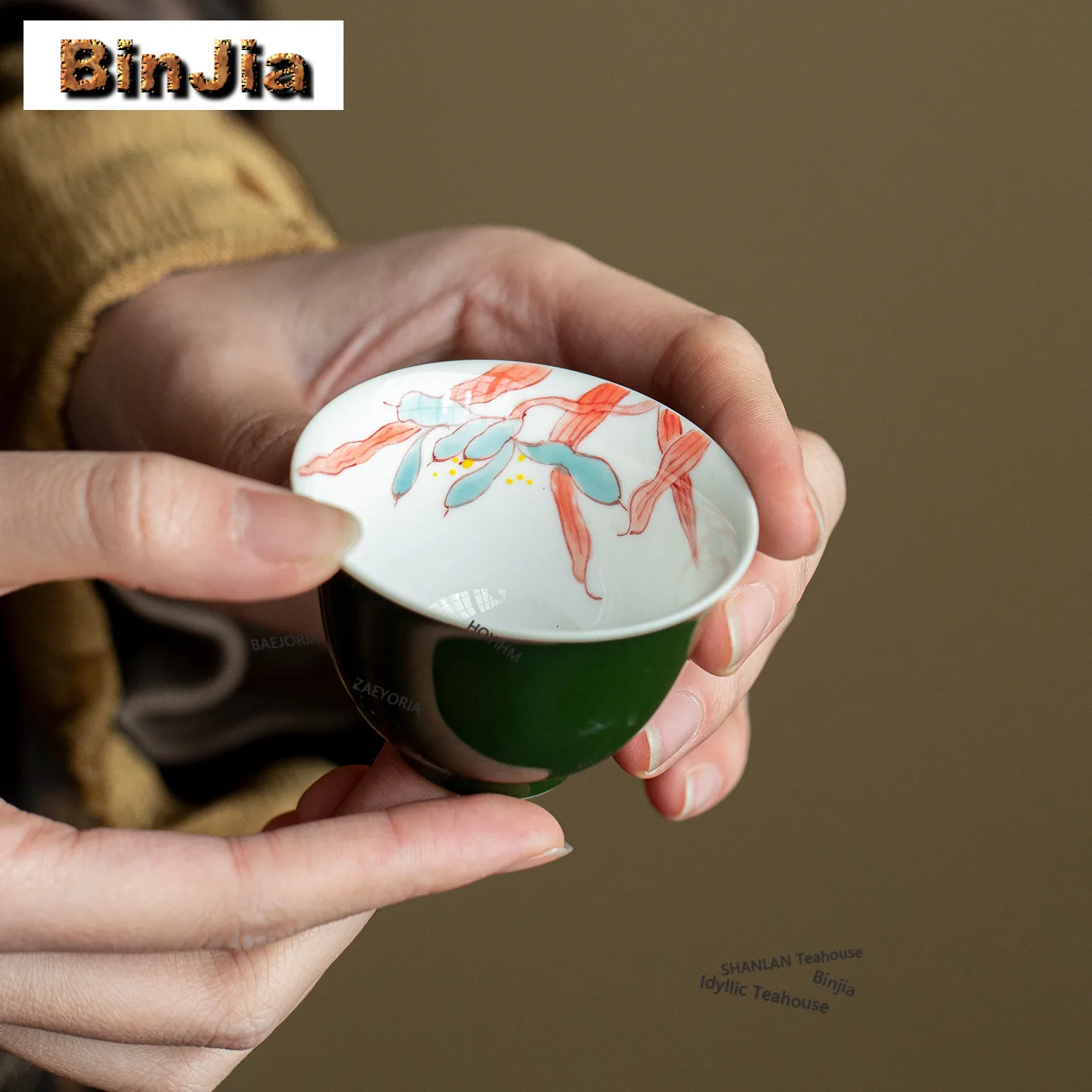 

50ml Hand-painted Lotus Teacup Boutique Tea Bowl Set Of Cups Tea-tasting Smelling Cup Chazhan Master Cups For Tea Ornaments
