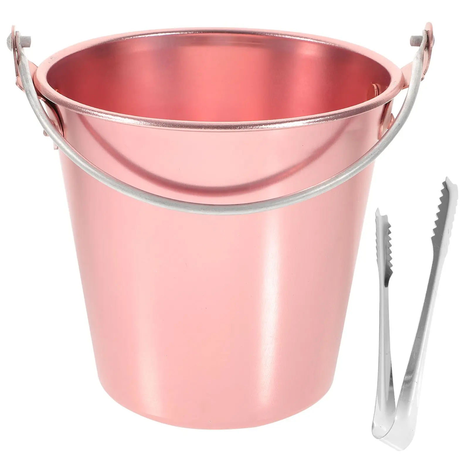 

Ice Bucket Cooler with Tongs for Bar Party Home KTV Cafe Restaurant Hotel Buffet Aluminum Rust Proof Easy Clean Storage