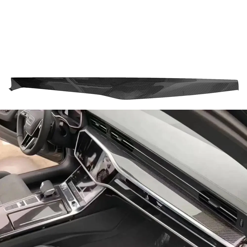 2pcs Replacement Real Carbon Fiber Interior Dash Kits Dashboard Cover For Audi A6 C8 2020up