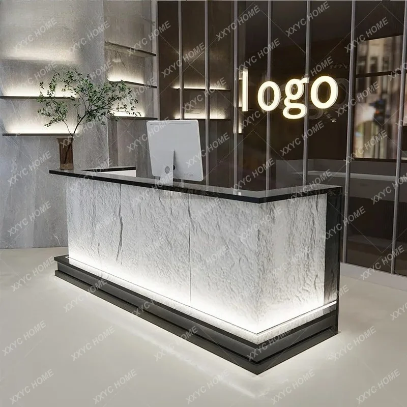 D30Light luxury stainless steel bar counter clothing store checkout page counter beauty salon barber shop front desk