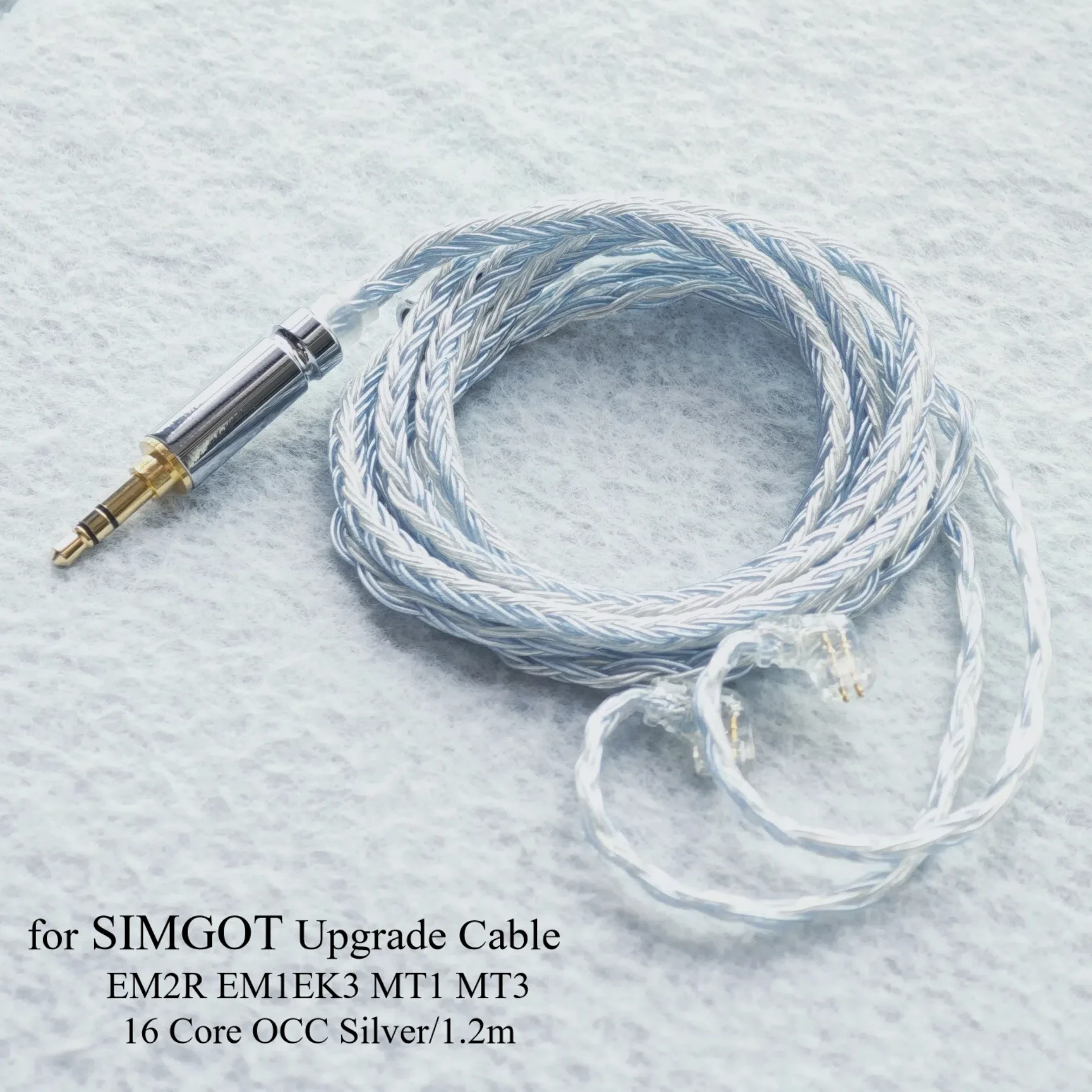 SIMGOT-Cable EM2R EM1EK3 MT1 MT3 16 Core Earphones, Silver Plated Upgrade OCC with MIC 4.4mm Balance 2.5 3