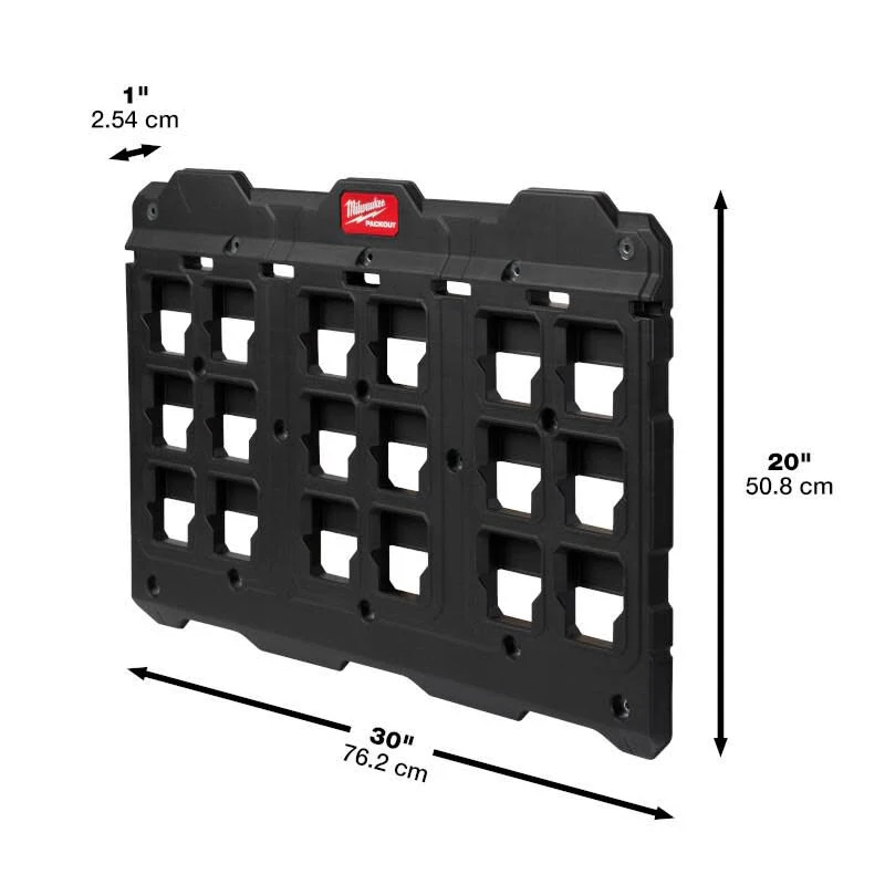 Milwaukee 48-22-8487 paquete™Placa de pared grande resistente al impacto, rodamiento de carga de polímero duradero, 150 libras, almacenamiento de