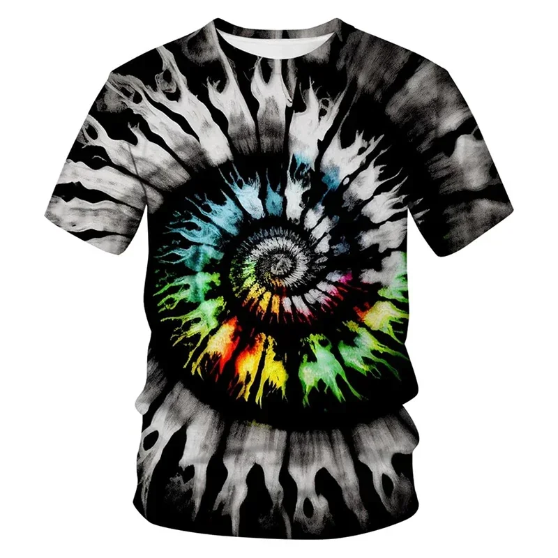 

Мужская футболка Street Tie Dye с 3D принтом, персонализированная уличная футболка с красочным дизайном, новая модная футболка