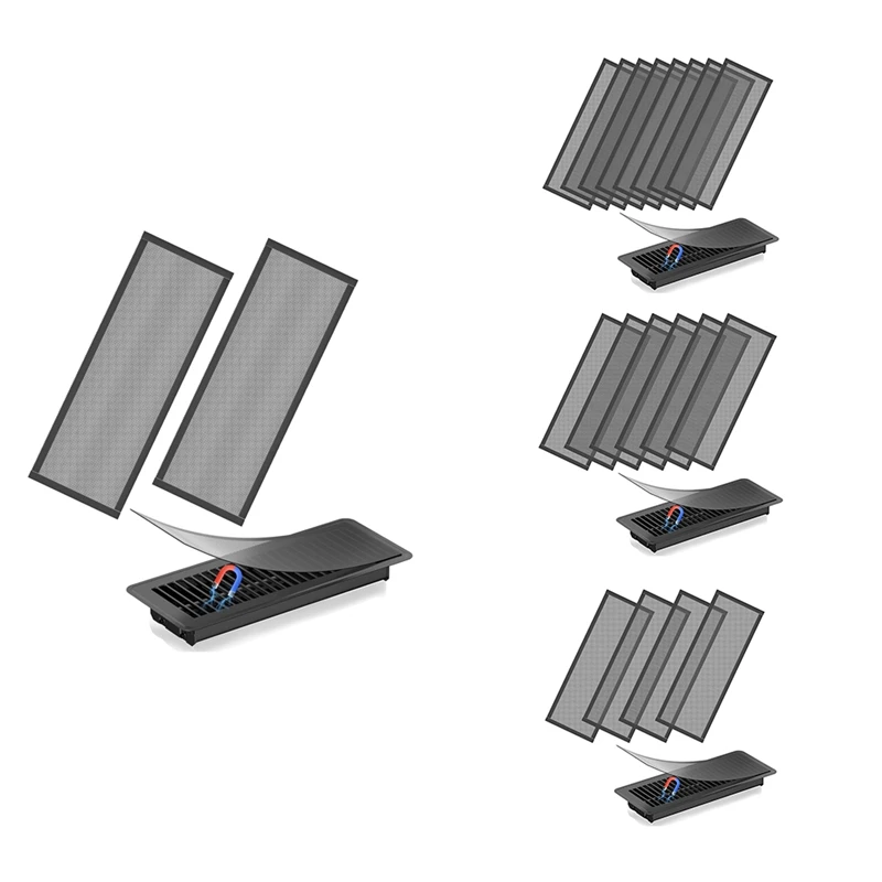 Floor Vent Covers,4X12in Magnetic Vent Covers Mesh Screen Air Vent Filter,Floor Register Vent Covers For Home Floor